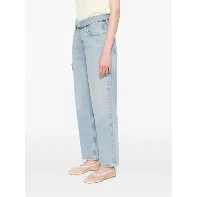 Agolde High Waist Frayed Hem Jeans
