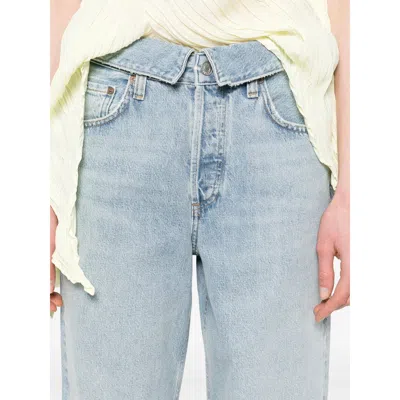 Agolde High Waist Frayed Hem Jeans