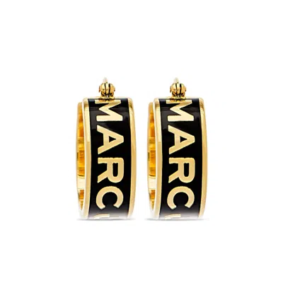 Marc Jacobs Enamelled Logo Two Tone Hoop Earrings