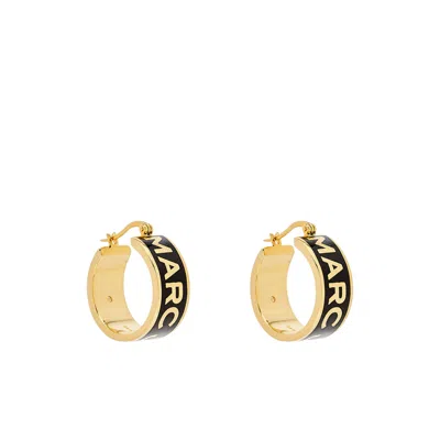 Marc Jacobs Enamelled Logo Two Tone Hoop Earrings