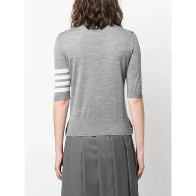 Thom Browne Turtleneck Short-sleeve Jumper In Gray