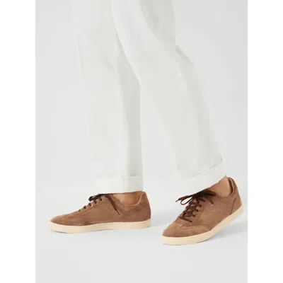 Brunello Cucinelli Man Sneakers Khaki Size 9 Leather In Brown