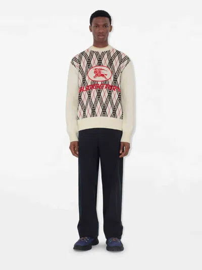Burberry Argyle Pattern Crew Neck Sweater