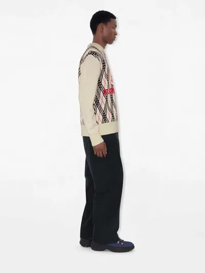 Burberry Argyle Pattern Crew Neck Sweater