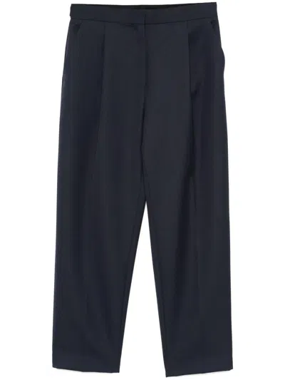 Theory Tapered High-rise Trousers In Wool-blend