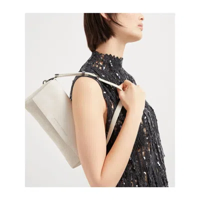 BRUNELLO CUCINELLI NEUTRAL SHOULDER BAGS 