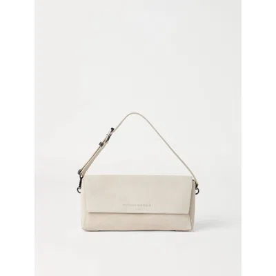 BRUNELLO CUCINELLI NEUTRAL SHOULDER BAGS 
