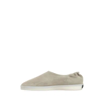 Fear Of God Beige Mules With Logo Patch On The Back And Elasticized Heel In Suede Man