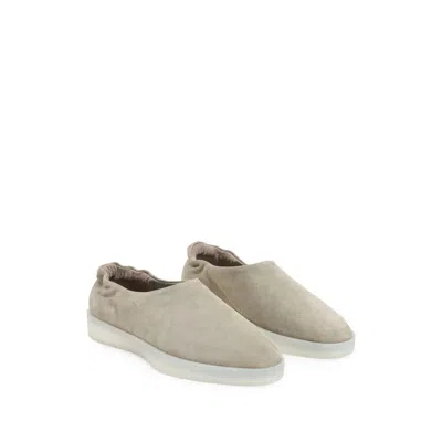Fear Of God Beige Mules With Logo Patch On The Back And Elasticized Heel In Suede Man