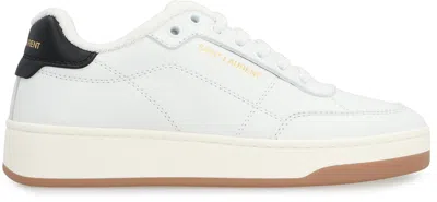 Saint Laurent Low-top Sneakers With Contrast Heel Tab In White