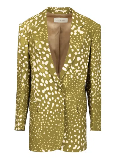 Dries Van Noten 'basti' Blazer Featuring Notched Lapels In Green