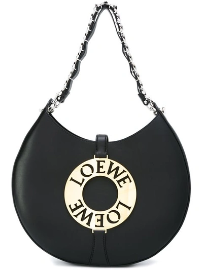 Loewe Joyce Embellished Leather Shoulder Bag In Black |