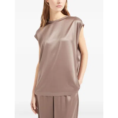 Brunello Cucinelli Lightweight Cashmere And Silk Sweater With Lurex Inserts In Brown