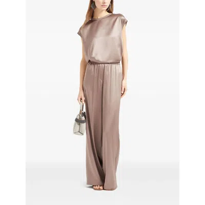 Brunello Cucinelli Lightweight Cashmere And Silk Sweater With Lurex Inserts In Brown
