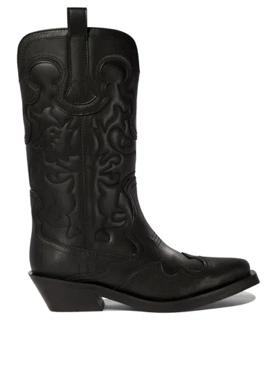 Ganni Embroidered Western Boots Women