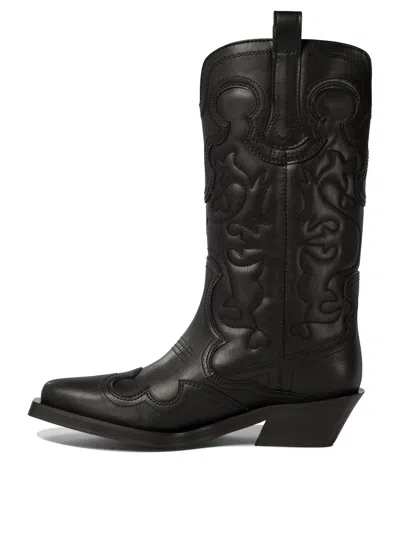 Ganni Embroidered Western Boots Women