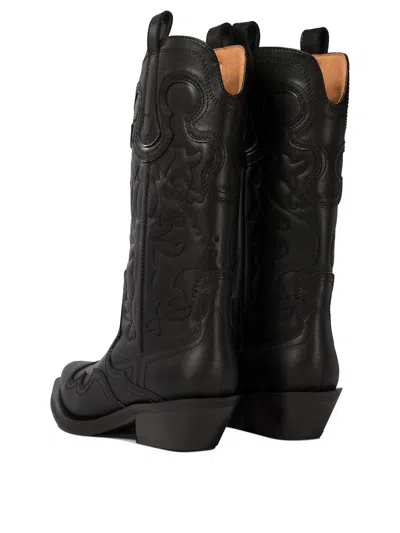 Ganni Embroidered Western Boots Women