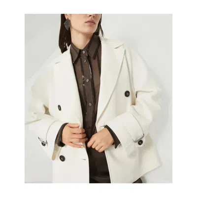 Brunello Cucinelli Double-breasted Blazer Blazer And Suits White In White