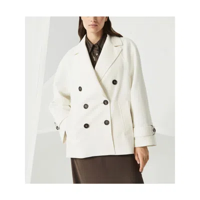 Brunello Cucinelli Double-breasted Blazer Blazer And Suits White In White