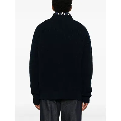 Jil Sander V Neck Cardigan Made From Wool In Blue
