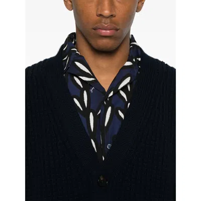 Jil Sander V Neck Cardigan Made From Wool In Blue