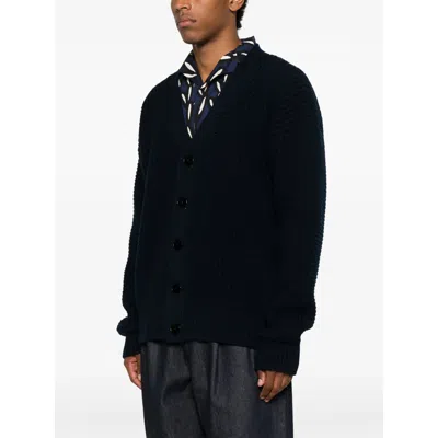 Jil Sander V Neck Cardigan Made From Wool In Blue