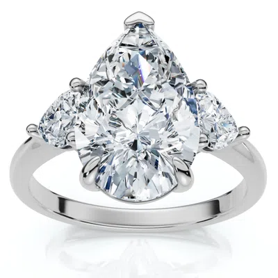 Pompeii3 Certified 3.40ct Pear & Heart Engagement Ring 14k Gold Or Platinum Lab Grown