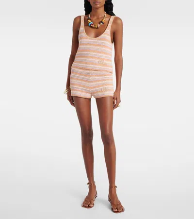 Chloé Knitted Cotton Tank Top In Neutral