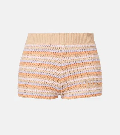 Chloé Knitted Cotton Shorts In Multi