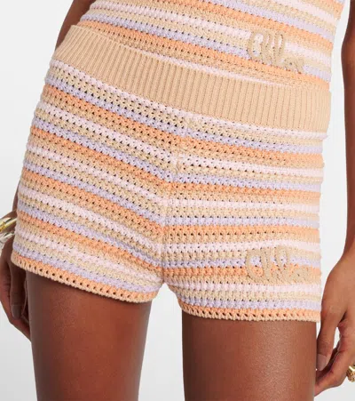 Chloé Knitted Cotton Shorts In Multi