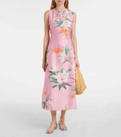 Leo Lin Cleo Sleeveless Midi Dress In Lavish Print In Pink