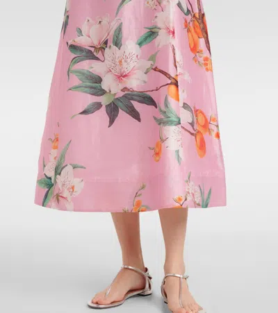 Leo Lin Cleo Sleeveless Midi Dress In Lavish Print In Pink