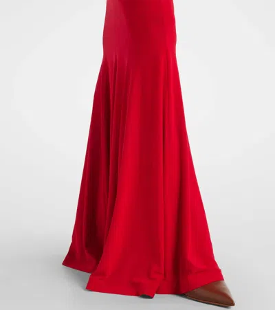 Norma Kamali Flared Dress With American Neckline In Red