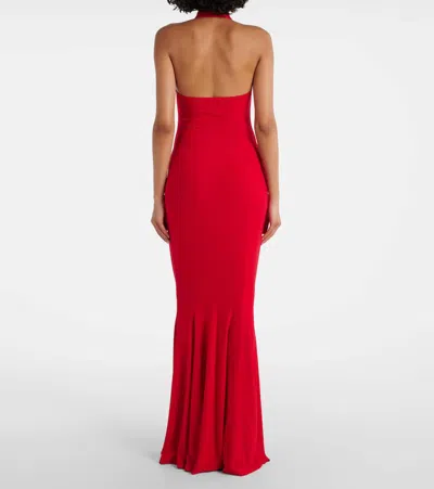 Norma Kamali Flared Dress With American Neckline In Red