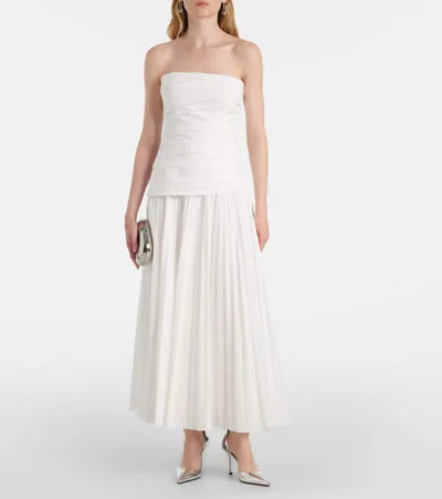 Simkhai Womens White Arie Bustier Cotton-blend Midi Dress