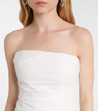 Simkhai Womens White Arie Bustier Cotton-blend Midi Dress