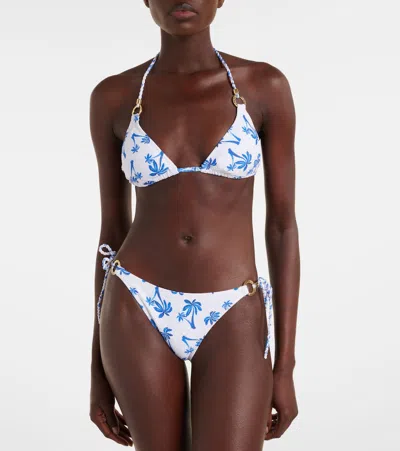 Heidi Klein Palm Beach Printed Bikini Bottoms In Blue
