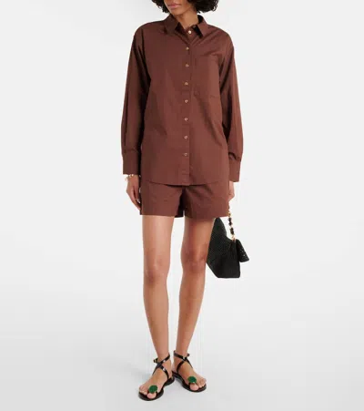 Heidi Klein Grasse Cotton Poplin Shorts In Brown