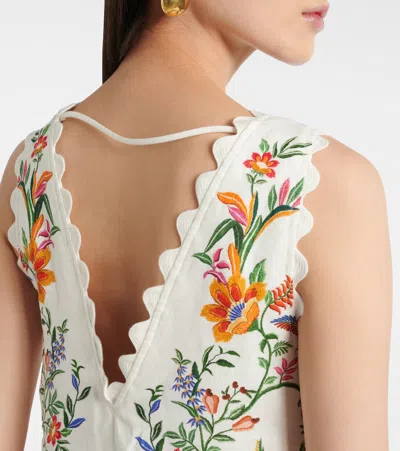 Farm Rio Delicate Forest Scalloped-hem Bird-print Maxi Dress In Multi