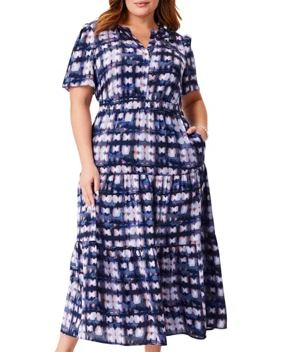 Nic + Zoe Nic+zoe Shibori Glow Daydream Tiered Maxi Shirtdress