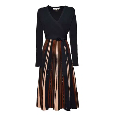 Diane Von Furstenberg Midi Wrap Dress In Black