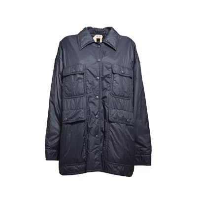 N°21 Oversized Long Technical Nylon Jacket In Blue