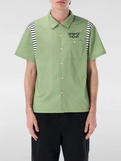 Brain Dead Cobra Flocked Bowling Shirt In Green