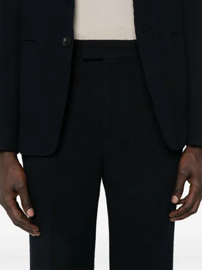 Emporio Armani Wool Trousers In Textured Fabric