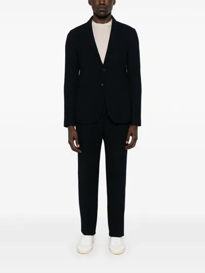 Emporio Armani Wool Trousers In Textured Fabric