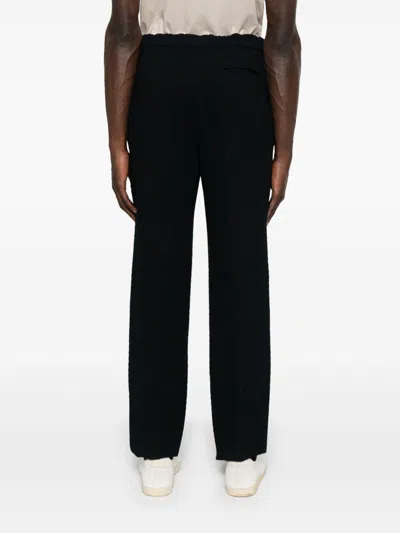 Emporio Armani Wool Trousers In Textured Fabric