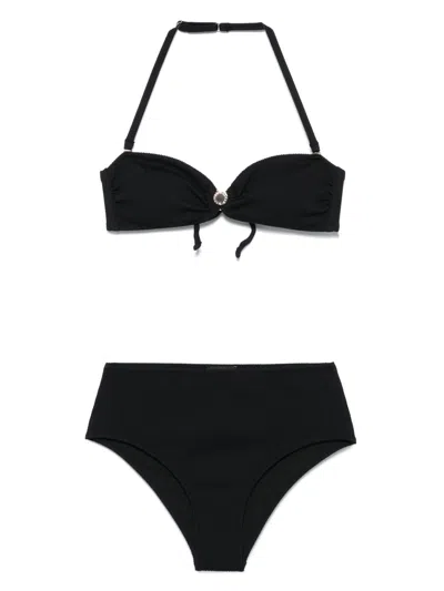 Emporio Armani Black High Waist Brief Bikini Set