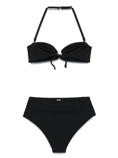 Emporio Armani Black High Waist Brief Bikini Set