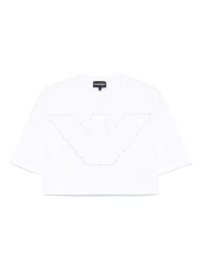 Emporio Armani Logo Cropped Cotton T-shirt With Crew Neck