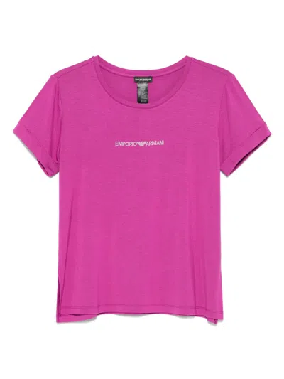 Emporio Armani Crew Neck Logo T-shirt With Side Slits